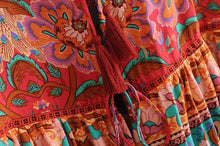 Load image into Gallery viewer, Boho Blouse, Vintage Blouse,Red Peacock