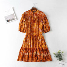 Load image into Gallery viewer, Mini Dress, Boho Dress,Brown Floral Print