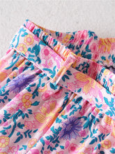 Load image into Gallery viewer, Pink Floral Print, Two Piece Outfits ,Boho Sets