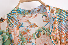 Load image into Gallery viewer, Peacock Floral Print , Bohemian Kimono,Boho Robe Kimono