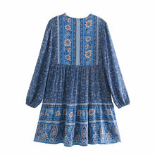 Load image into Gallery viewer, Mini Dress, Boho Sundress,Lace Up