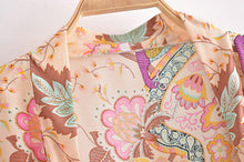 Load image into Gallery viewer, Peacock Floral Print ,bohemian Kimono,Boho Short Robe