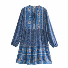 Load image into Gallery viewer, Mini Dress, Boho Sundress,Lace Up