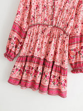 Load image into Gallery viewer, Mini Dress, Boho Sundress,Front Button Ruffles