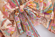 Load image into Gallery viewer, Peacock Floral Print,Short Kimono , Boho Cover-ups