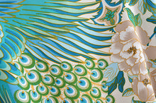 Load image into Gallery viewer, Green Peacock Floral Print ,bohemian kimono ,Boho robe Cover-ups