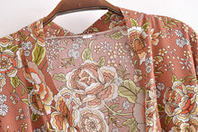 Load image into Gallery viewer, Horse Floral Print , Bohemian Kimono ,Boho Cover-ups