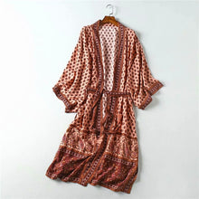 Load image into Gallery viewer, Pink Floral Print,Bohemian Kimono,Boho Robe