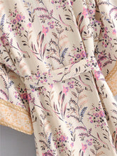 Load image into Gallery viewer, Boho Kimono,Bikini Cover-ups ,Gypsy Green Floral