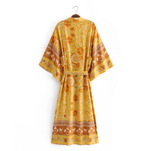 Load image into Gallery viewer, Floral Horse Print ,boho Kimono ,Bohemian Robe