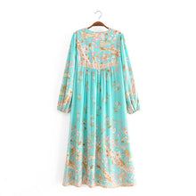 Load image into Gallery viewer, Floral Print,Bohemian Midi Sundress,Boho Dress