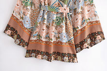 Load image into Gallery viewer, Peacock Floral Print , Bohemian Kimono,Boho Robe Kimono