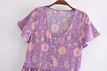 Load image into Gallery viewer, Floral print , Bohemian mini dress,Boho dresses
