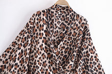 Load image into Gallery viewer, Leopard Print,Boho Short Robe Kimono,Bikini Cover-ups