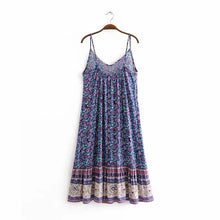 Load image into Gallery viewer, Floral Print,Bohemian Strap Dresses, Boho Midi Dress