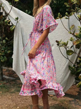 Load image into Gallery viewer, Maxi Dress, Boho Dress,Pink Floral Print
