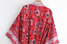 Load image into Gallery viewer, Boho Floral Kimono,Boho Robe Cover-up