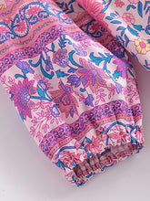 Load image into Gallery viewer, Pink Floral Print ,Beach Bohemian Maxi Dresses ,Boho Dress