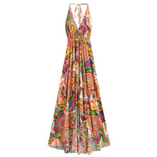 Load image into Gallery viewer, Wild Floral ,Open Back,Strapless Boho Dress