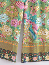 Load image into Gallery viewer, Peacock Floral Print ,Bohemian Pant , Rayon Boho Pants