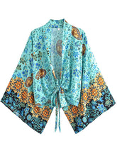 Load image into Gallery viewer, Bohemian Kimono, Boho Bikini Cover-ups,Multi Floral