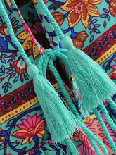 Load image into Gallery viewer, Green Floral Print ,Beach Bohemian Dress,Boho Dress