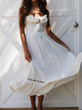 Load image into Gallery viewer, White Sexy Strapless, Bohemian Maxi Dress, Boho Dress