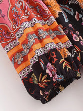 Load image into Gallery viewer, Floral Print ,Breasted Bohemian Maxi Dress, Boho Dress Robe