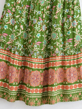 Load image into Gallery viewer, Wild Floral Print ,Bohemian Skirt with Pockets,Ruffles Boho Skirt