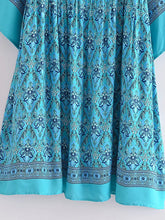 Load image into Gallery viewer, Red Floral Print,Vacation Mini Dress, Boho Sundress