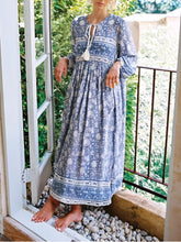 Load image into Gallery viewer, Floral Porcelain Print ,Bohemian Maxi Dress,Boho Dress