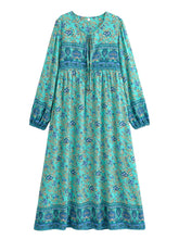 Load image into Gallery viewer, Black Wild Floral ,Beach Bohemian Maxi Dress,Holiday Boho Dress