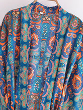 Load image into Gallery viewer, Multi Floral Print ,Bohemian Kimono Robe,Boho Bikini Cover-ups