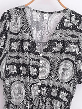 Load image into Gallery viewer, Blue Floral Print,Bohemian Maxi Dress, Boho Dress