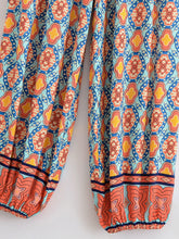 Load image into Gallery viewer, Green Floral Print ,Baggy Pants , Yoga Bloomers