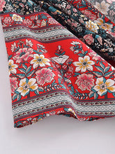 Load image into Gallery viewer, Black Floral Print ,Bohemian Kimono Beach ,Boho Cover-ups