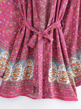 Load image into Gallery viewer, Bohemian Kimino ,Short Robe , Boho Bikini Cover-ups