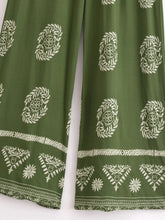 Load image into Gallery viewer, Green Floral,Bohemian Wide Leg Pants, Boho Pants