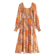 Load image into Gallery viewer, Bohemian Midi Dress,Long Sleeve Dresses