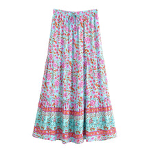 Load image into Gallery viewer, Wild Floral Print ,Bohemian Skirt with Pockets,Ruffles Boho Skirt