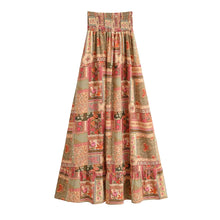 Load image into Gallery viewer, Bohemian High Low Maxi Skirt Smocked Elastic Beach Vacation Skirts