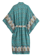 Load image into Gallery viewer, Wild Flower Print ,Batwing Sleeve Beach Bohemian Kimono,Boho Bikini Cover-ups
