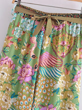 Load image into Gallery viewer, Peacock Floral Print ,Bohemian Pant , Rayon Boho Pants