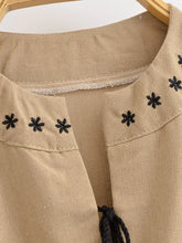 Load image into Gallery viewer, Retro Floral Emberoidered ,Lantern Sleeve Maxi Dress, Boho Dress