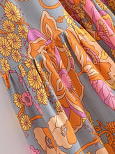 Load image into Gallery viewer, Yellow Floral Print ,Bohemian Maxi Dresses ,Boho Dress