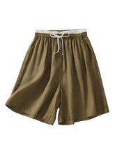 Load image into Gallery viewer, Contrast Color, Linen Cotton Shorts ,Bohemian Sunmmer Short