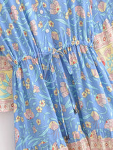 Load image into Gallery viewer, Floral Print ,Bohemian Mini Dress,Boho Dress