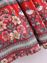 Load image into Gallery viewer, Black Floral Printed,Bohemian Pleated Maxi Skirts