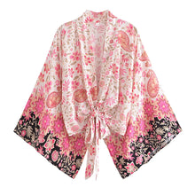 Load image into Gallery viewer, Bohemian Kimono, Boho Bikini Cover-ups,Multi Floral