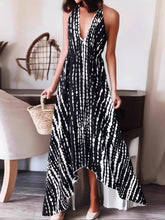 Load image into Gallery viewer, Floral Print ,Backless Sexy Beach Bohemian Dress,, High-Low Boho Dress